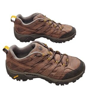 Merrell Moab Brown Leather Hiking Shoes Vibram Sole Womens Low Top TrailTrekking